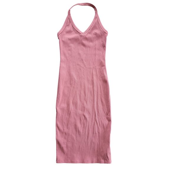 Aritzia Babaton Alvar Formarib Halter Dress Womens Size S Pink Brick Red NWOT - Picture 1 of 5